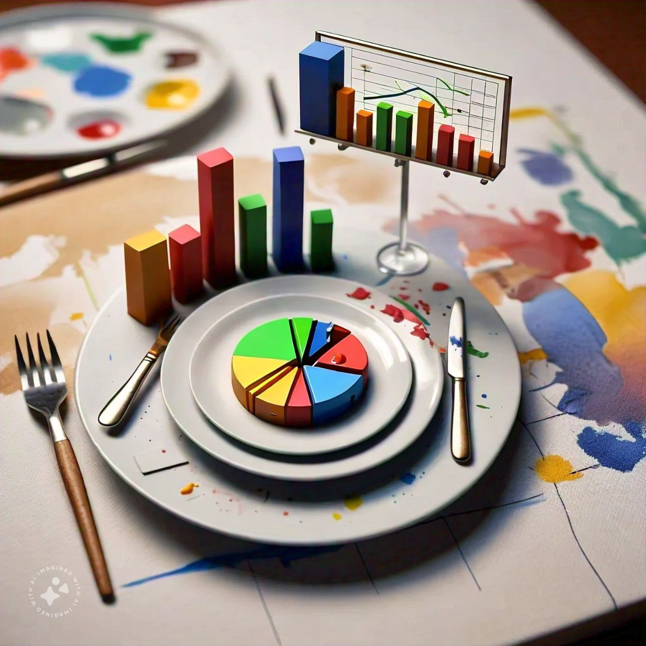 Data charts on the plate